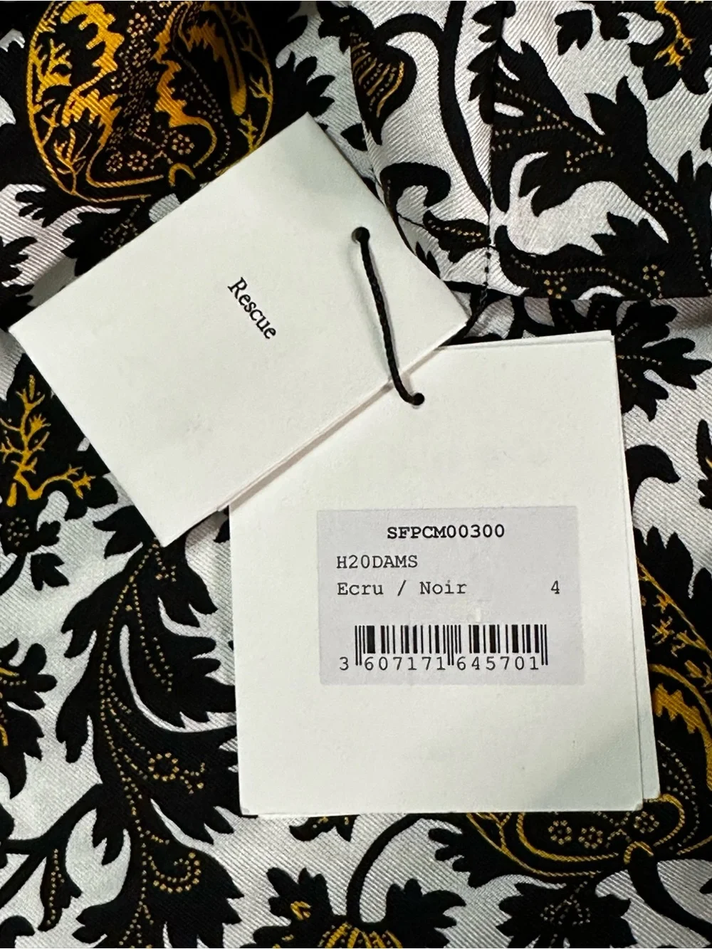 Sandro Dams Silk Twill Bow Shirt White Print NWT Size 4 (US 10)